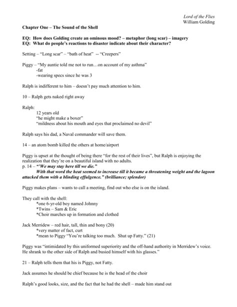 Lord Of The Flies Chapter 3 Questions And Answers Chapter 3