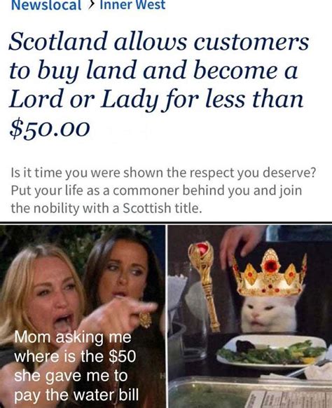 Scotland allows customers to buy land and become a Lord or Lady for less than $50 - Meme by ...