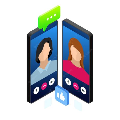 Premium Vector Isometric Mobile Messenger Chat Online Conversation