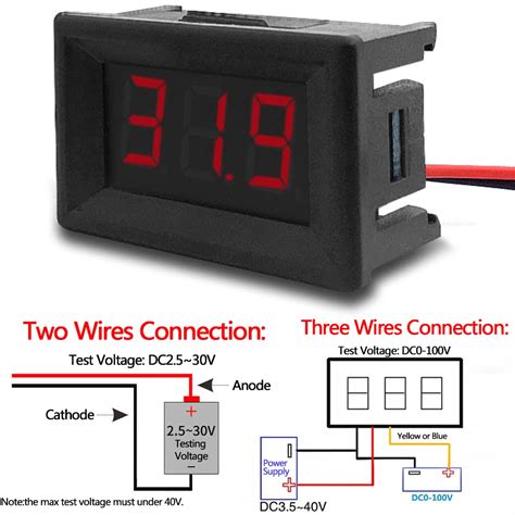 0 36inch Mini Digital Voltmeter Ammeter DC 100V Voltmeter Current Meter