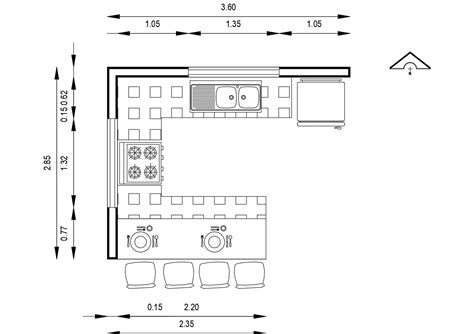 Cocina Con Desyunador En Autocad Descargar Cad Gratis Kb