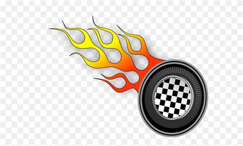 Racing Wheels Illustration Clip Art At Clker Com - Race Car Flames ...