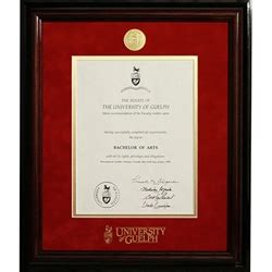 University Of Guelph Bookstore Gold Medallion Degree Frame