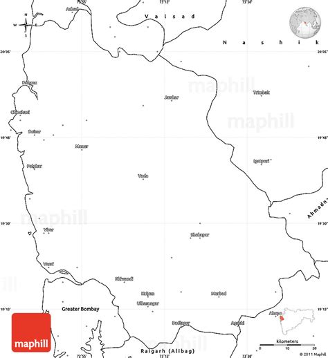 Blank Simple Map of Thane