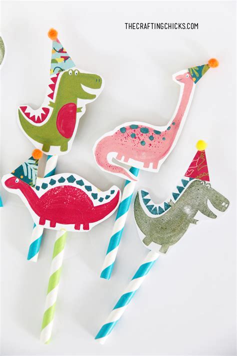 Dinosaur Party Cupcake Toppers - The Crafting Chicks