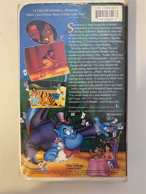 Aladdin Black Diamond Classic Vhs 1992 Etsy