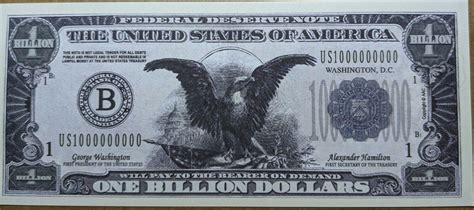 Original 1000000000 1 Billion Dollar Bill Novelty Ebay