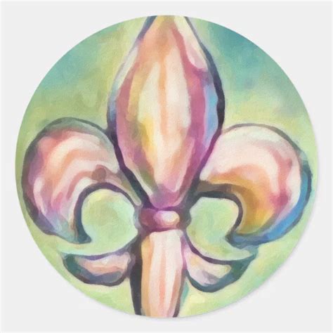 Spring Fleur De Lis Classic Round Sticker Zazzle