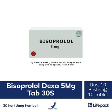 Bisoprolol Dexa 5 MG 30 Tablet Obat Penurun Tensi Darah Lifepack Id