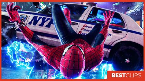 Spider Man Vs Electro First Fight Scene The Amazing Spider Man 2 2014 Movie Clip 4k Youtube