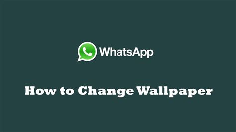 How To Change Whatsapp Wallpaper On Android Youtube