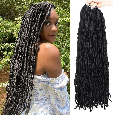 Buy Zrq 24 Inch Soft Locs 6 Packs Pre Looped Faux Locs Crochet Hair Natural Goddess Locs Curly