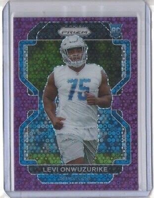 LEVI ONWUZURIKE 2021 Panini Prizm No Huddle PURPLE Disco 423 Lions