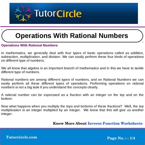 Operations With Rational Numbers By Yatendra Parashar Issuu