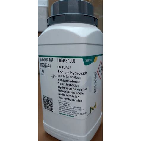 Jual Sodium Hydroxide NaOH Natrium Hidroksida 1 Kg Merck Shopee