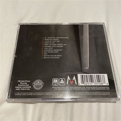 It Won T Be Soon Before Long By Maroon 5 CD May 2007 Octone Records