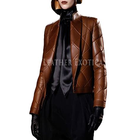 Quilted Style Leather Jacket For Women