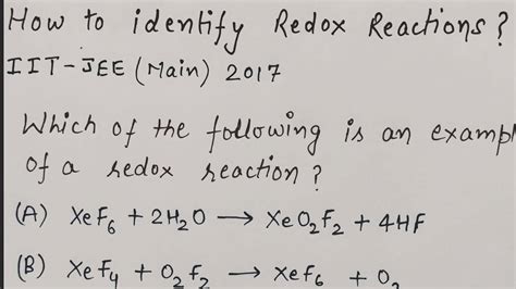 How To Identify Redox Reactions Youtube