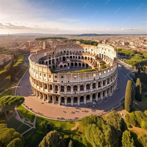 Premium AI Image | aerial view of colosseum or coliseum amphitheatre in ...