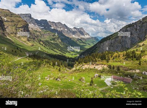 Mountain Panorama At Klausenpass Road View Towards Urnerboden