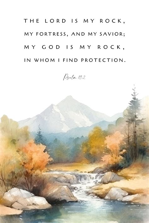 Psalm The Lord Is My Rock Printable Christian Wall Art Bible Verse