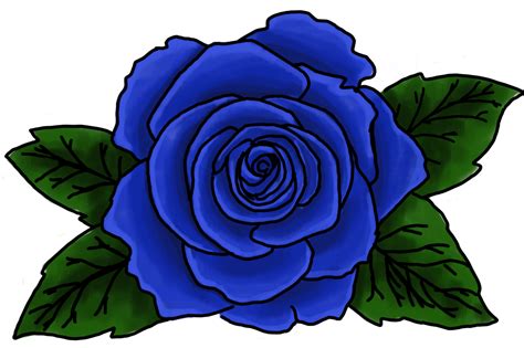 Illustration of a Blue Rose Flower on a Transparent Background 24033914 PNG