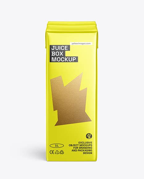 Metallized Carton Juice Box Mockup Free Download Images High Quality