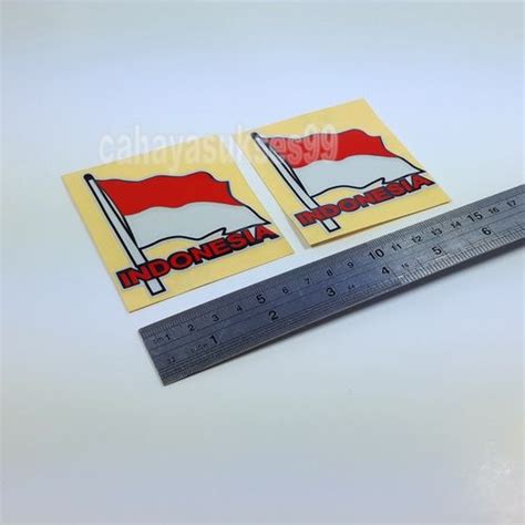 Stiker Bendera Merah Putih Indonesia Cm Sticker Helm Sticker Lambang