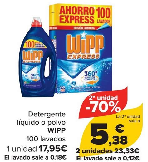 Peladura Malversar Desgastado Detergente En Polvo Wipp 100 Lavados