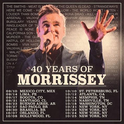 Question - 40 Years of Morrissey tour? | Morrissey-solo