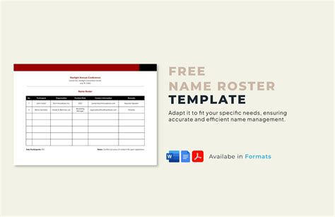 Roster Templates in Word - FREE Download | Template.net