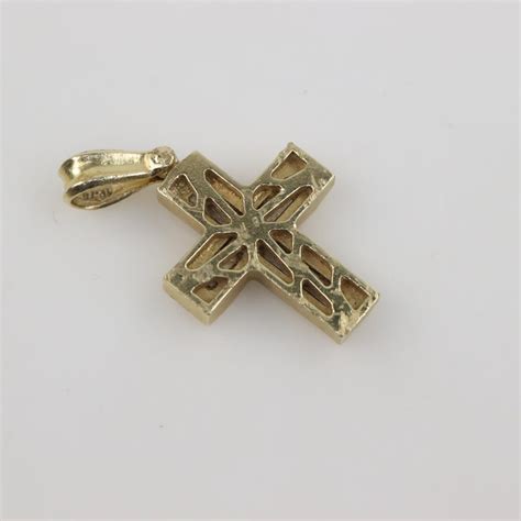 Kt Two Tone Gold Cross Pendant Property Room