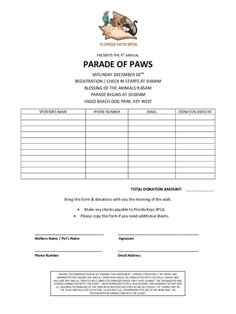 Fillable Online SPCA S PARADE OF PAWS CROWNS PET ROYALTY ON Fax