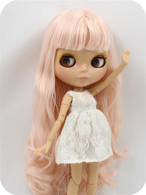 Neo Blythe Mu Eca Con Cabello Rosado Piel Bronceada Cara Linda Y