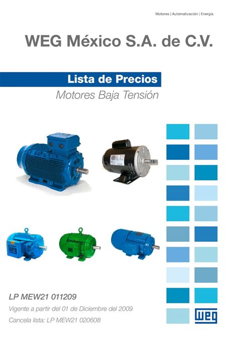 Pdf Weg Lista De Precios Motores Baja Tension Lpmew Catalogo