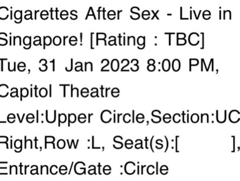 Cigarettes After Sex Concert Tickets Tickets Vouchers Event Tickets