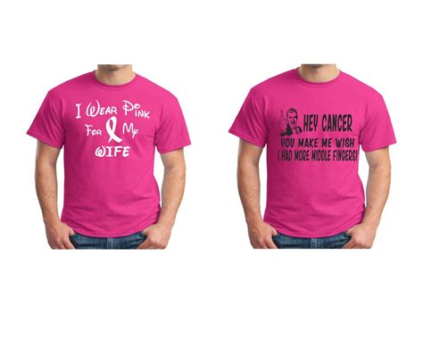 I Wear Pink For My Wife Breast Cancer Awareness Mens T Shirt Etsy