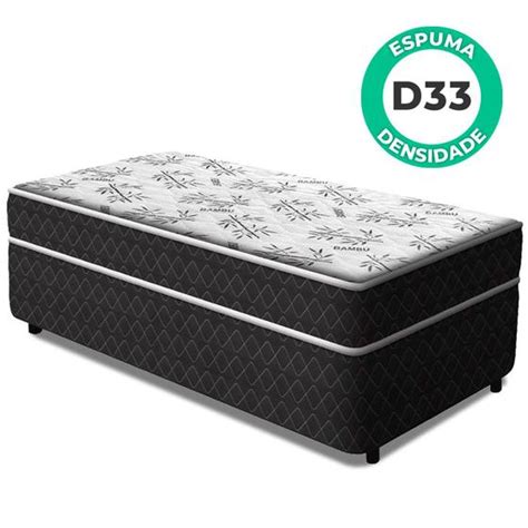 Cama Box Solteiro Conjugado Benfica Espuma D33 Ortopédica 88x188x50cm