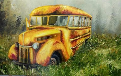 School Bus Painting At Explore Collection Of