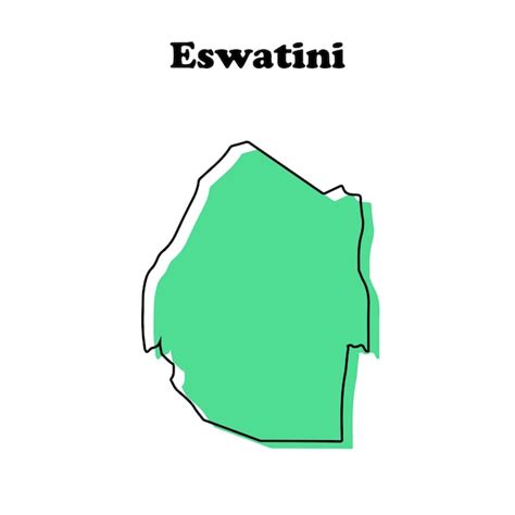 Premium Vector Stylized Simple Red Outline Map Of Eswatini