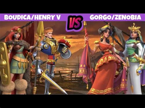 Boudica Henry V Rally Vs Gorgo Zenobia Garrison Rise Of Kingdoms