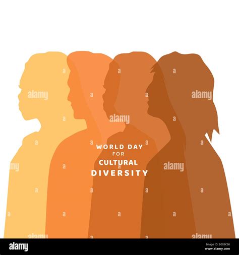 World Day For Cultural Diversity Vector Illustration People Silhouette