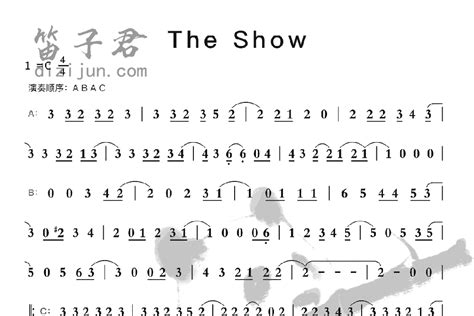 The Show竹笛简谱暂无曲笛子君曲谱网