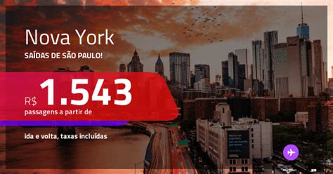 Promoção de Passagens para NOVA YORK A partir de R 1 543 ida e volta