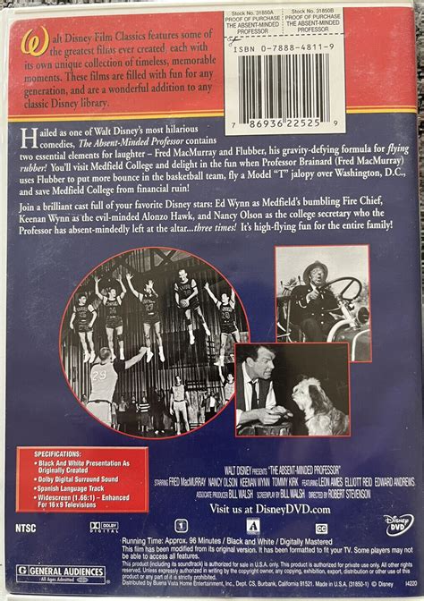 The Absent Minded Professor Dvd Walt Disney Classic Comedy