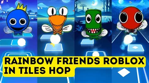 Rainbow Friends Roblox In Tiles Hop Edm Rush Orange Vs Blue Vs Green