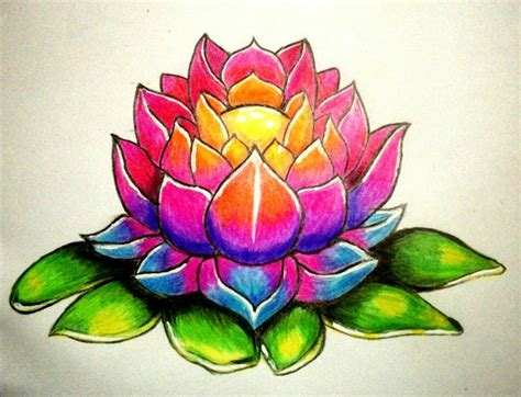 FLOR DE LOTO Es Uno De Mis Dibujos A Color Aunque Pasemos Por