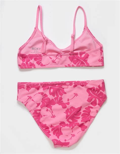 Roxy All About Sol Girls Bralette Bikini Set Pink Tillys