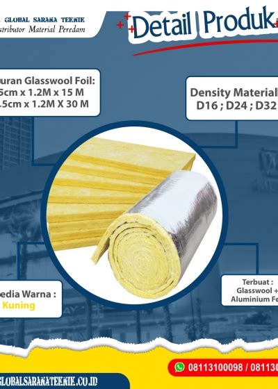 Jual Glasswool Foil 5cm Murah Peredam Suara Isolasi Mandiri