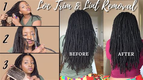 How To Trim Long Locs Loc Trim And Lint Removal Loc Maintenance Buciiem Cutting Unhealthy